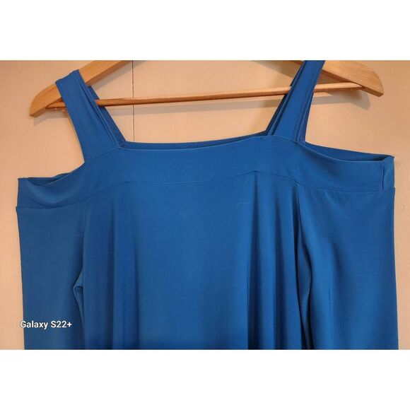 T36 Clara Sun Woo Turquoise cold shoulder blouse - Picture 3 of 11